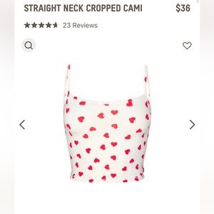 SKIMS SLEEP STRAIGHT NECK CROPPED CAMI | RUBY AND MARBLE HEART